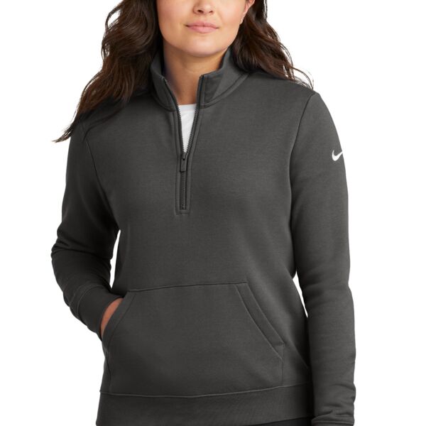 Nike Women's Club Fleece Sleeve Swoosh 1/2 Zip NKDX6720 Women's Club Fleece Sleeve Swoosh 1/2 Zip Thumbnail