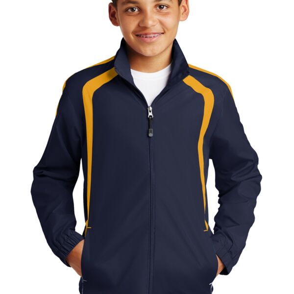 Sport Tek Youth Colorblock Raglan Jacket YST60 Youth Colorblock Raglan Jacket Thumbnail